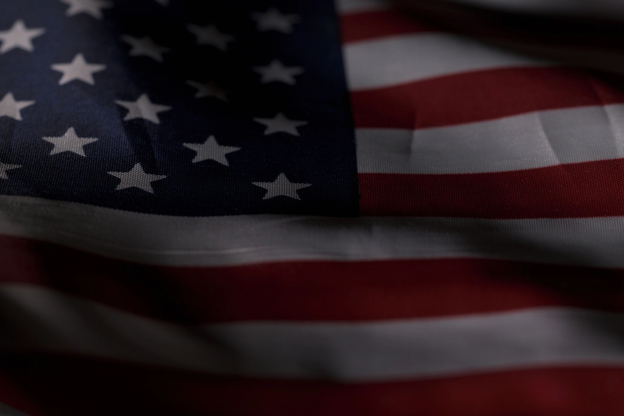 American flag detail used as a symbolic portrait image
