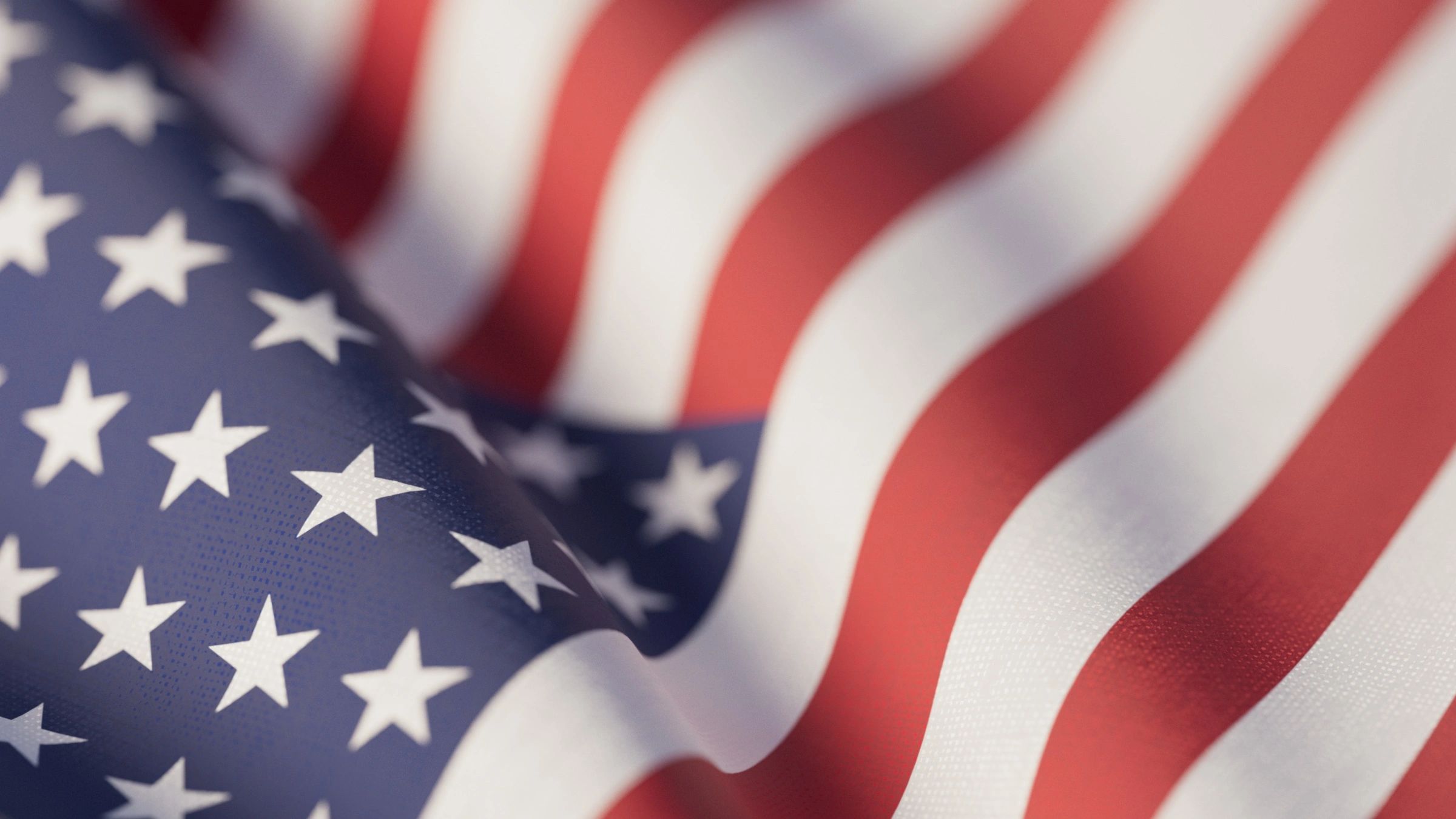 Close-up of the American flag fabric