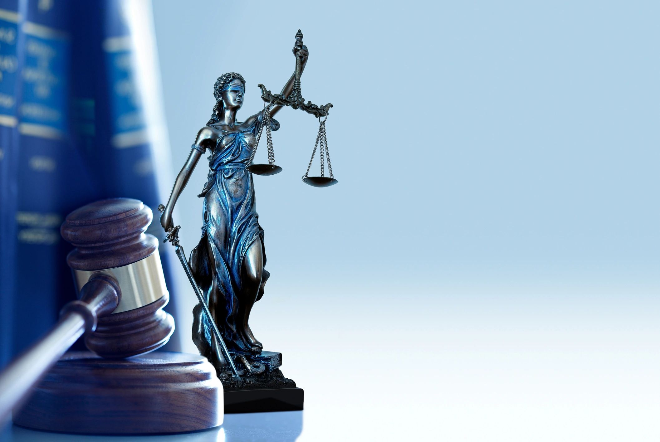 Gavel and law books symbolizing the rule of law